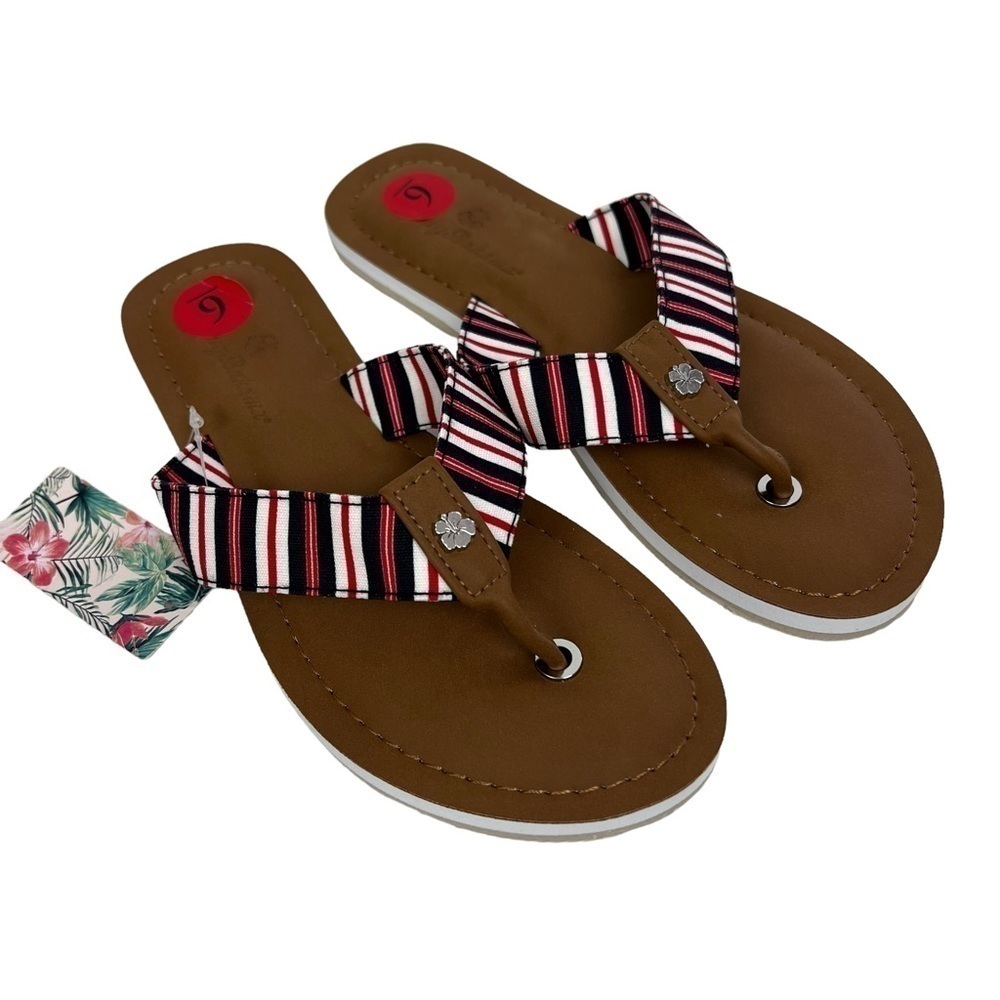 Tommy Bahama Women’s Slip On Sandals/Flip Flops Sz 6 Multi Color Canvas NWT